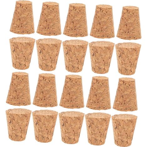 Lot de 20 bouchons liège - 15 mm - bois - naturels, coniques (1/5)