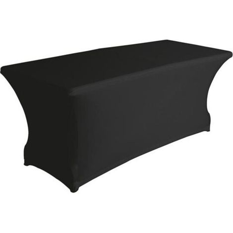 Housse de table, nappe pour table de jardin, nappe elastique table rectangulaire, nappe table jardin, couverture spandex lavable, noir, 180 x 75 x 74 cm (1/5)
