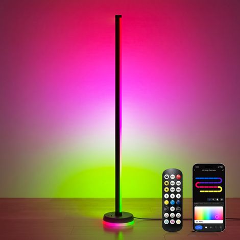 Mai & Mai Lampadaire LED Lampe d’Ambiance Multicolore Synchronisation Musicale Contrôle App Télécommande Bouton Luminosité Réglable Minuterie Hauteur Réglable pour Salon Chambre Lineora-01 (1/5)