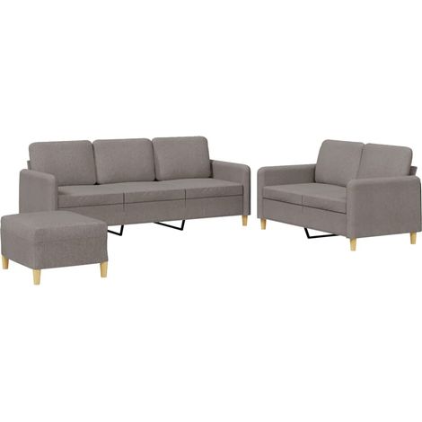 Ensemble de Canapé  Sofas 3 pcs avec coussins Taupe Tissu (1/5)