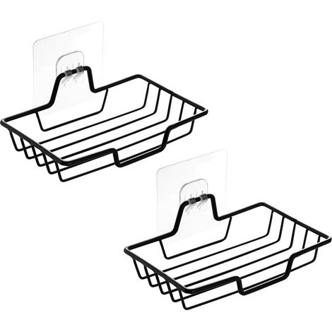 Porte-Savon Mural - Acier Inoxydable - Sans Perçage - Pour Douche Lavabo Camping-Car - Lot De 2 (1/5)