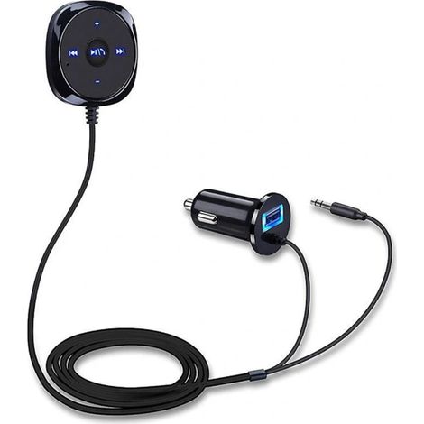 Adaptateur Bluetooth Voiture avec Isolateur de Bruit, Kit Mains Libres et Streaming Musical, Récepteur Sans Fil Double Port (1/5)