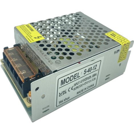 12V 3A 40w alimentation transformateur Avec protection contre les courts-circuits et les surcharges Pour l'automatisation industrielle Éclairage LED Surveillance AC220V à DC12V (1/5)