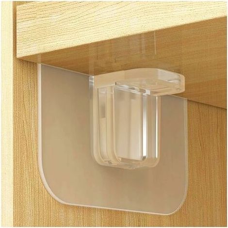 [16 Stück] Selbstklebende Schrankfußstützen, Regalbodenverstärkungskleber, bohrfreie Regalbodenstützen, Bodenstützen, Regalbodenstützen, Regalbodenstützen aus Klarglas (1/5)