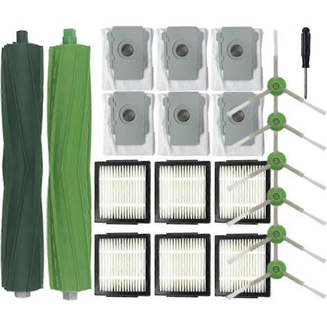 Filtre pour aspirateur brosse pour aspirateur Filtre de brosse pour aspirateur filtre de IRobot Roomba Combo J7 + J9+ pièce détachée Sweeper Aspirateur Main Side Brosse Sac à poussière HEPA Filtre Acc (1/5)