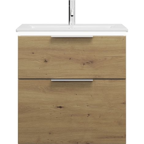 burgbad Eqio Slim lavabo en céramique avec meuble sous-lavabo et