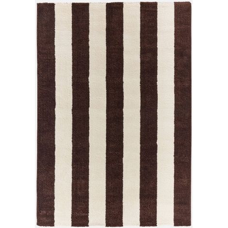 Indoor rug with brown and white stripes 80x140cm - Pablo