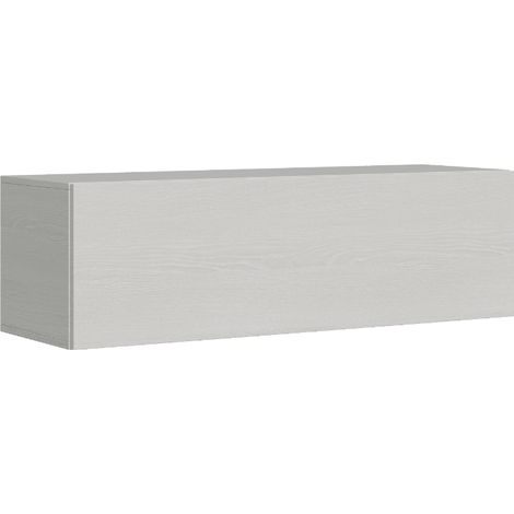Pensile TV a ribalta con foro passacavi Isoka 133 cm Bianco Frassino (1/5)