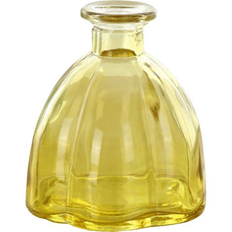Jarrón difusor de cristal – Mini jarrón de cristal – 10 x 11 cm – Transparente/Gris/Verde/Azul/Amarillo – Para decoración y aromaterapia (1/5)
