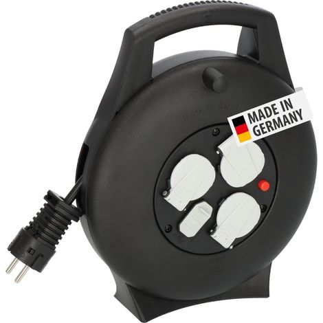 Brennenstuhl Vario-Line enrollador de cable negro 10m