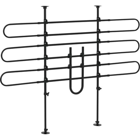 Beyamis Universelles Hunde-Trenngitter aus Stahl für den Kofferraum, verstellbare Breite und Höhe 87–135 x 85–120 cm, Schwarz