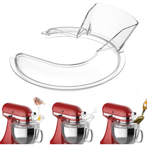 Spritzschutzdeckel für KitchenAid 4,3 l und 4,8 l – Transparent – Lebensmittelechter Kunststoff – Kompatibel mit Edelstahlschüsseln (1/5)