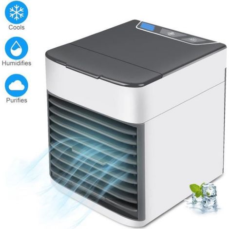 Climatiseur Portable - Refroidisseur D'air USB - 3 Vitesses - Réservoir Anti-Fuites - Filtre Lavable - Blanc - 1 Pièce (1/4)