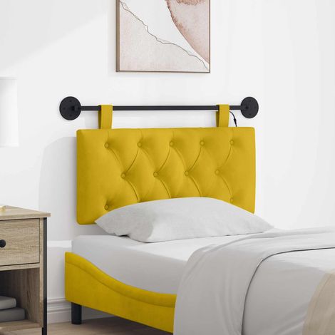vidaXL Tête de lit suspendue Avec lumière LED Jaune Velours (1/5)