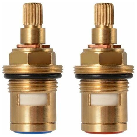 BUNTHAUS PA Aiperq Tete A Disques Ceramique, Paire de cartouches céramique universelles de rechange pour robinet, 1/2\" Quart de tour 20 crans x 50mm,une paire (1/4)
