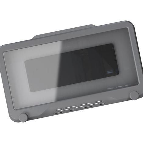 Étui étanche pour téléphone, rotation 360°, support mural sans perçage, gris ciel, idéal pour douche et toilettes, visionnage de séries (1/3)