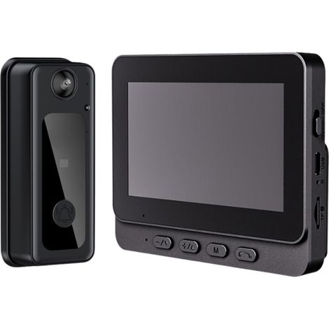 Sonnette vidéo sans fil - Interphone vidéo intelligent WiFi avec écran HD 4,3 pouces 1080p, vision nocturne et angle de vision de 170° (1/5)