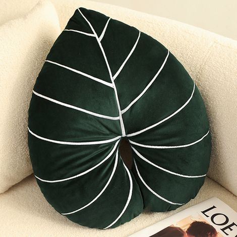Weißes, panaschiertes Monstera deliciosa-Sofakissen, 43 × 40 cm, vakuumverpackt für den Versand (1/5)