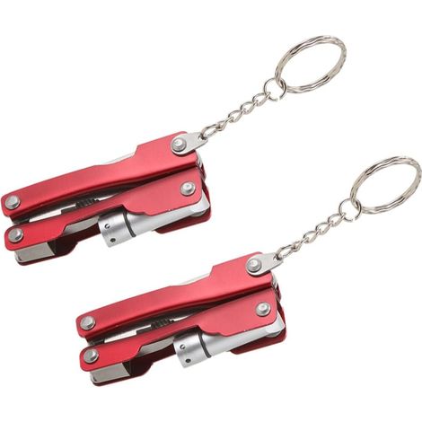 2 Piezas de Bolsillo Acero Inoxidable, Alicates Rojos Compactos (1/5)