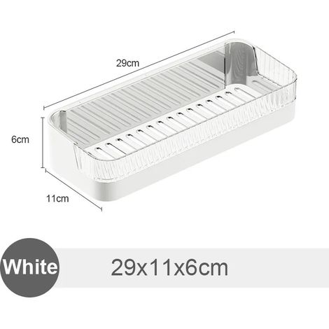 (Modèle 2) Étagères de rangement blanches pour gel douche et shampoing, support de rangement auto-adhésif pour produits cosmétiques de salle de bain (1/5)