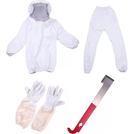 Lot De 4 Vêtements D'apiculture Combinaison Anti-Abeille avec Capuchon Vêtements De Protection D'apiculture Protection Intégrale des Apiculteurs Natural BLOW (1/5)