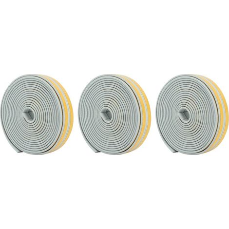 6 Pièces bande d'étanchéité de porte en mousse, bande d'isolation auto-adhésive, gris (1/5)