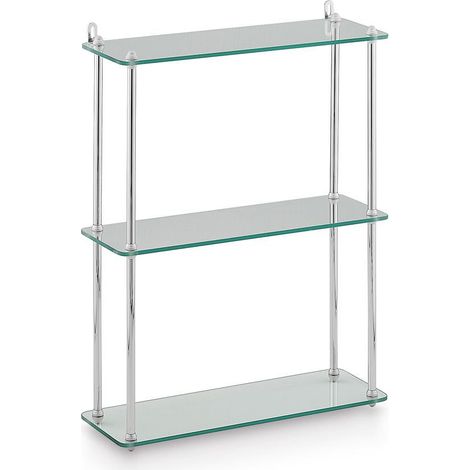 Estantería triple colgar latón cromado 40x57x15 cm – Fijación atornillada – Carga máxima 30 kg – SKU 6480725 – Beltrán