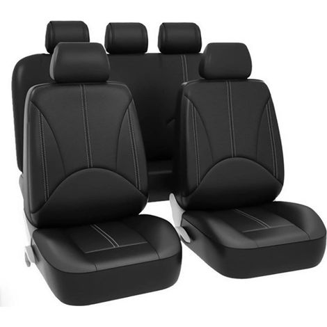 Housses pour Sièges De Voiture en Cuir - 5 Pièces Housses de Siège Auto en (1/5)