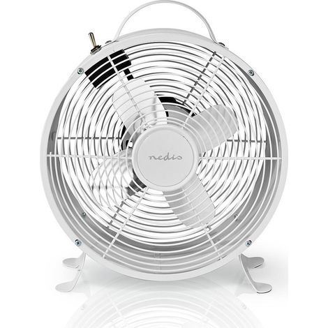Nedis Ventilatore Vintage da Tavolo 2 Velocità 220 Volt 25cm Colore Bianco (1/5)