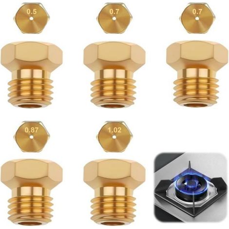 Gicleur Gaz Butane - 0.5 mm 0.7 mm 0.87 mm 1.02 mm - Pour Brûleur Cuisinière Gazinière GPL G30 G31 - Lot de 5 (1/5)