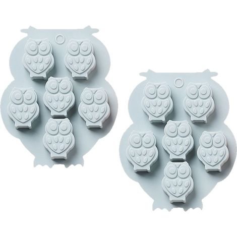 Silikonform – Eulenförmige Schokoladen- und Eiswürfelform – 12,7 x 10,7 x 1,7 cm – 2 Stück (1/5)