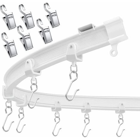 Flexible und faltbare Deckengardinenschiene, Deckenhalterung für Gardinenstange, Raumteiler, 2,9 m lange Deckengardinenschiene (1/5)