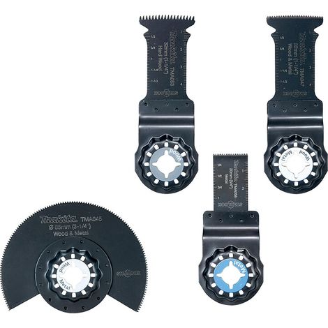 Makita – Lot de 4 lames multifonctions Starlock pour bois dur et métal – Lame segment 85mm, plongeantes 32x50mm – Précision et durabilité
