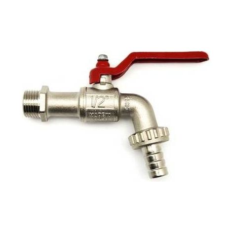 RUBINETTO A SFERA CON PORTAGOMMA CON LEVA ROSSA Misura: 3/4" DN 20   PN 15