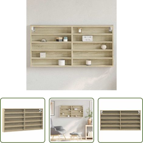 Rangement - Armoire à vitrine chêne sonoma 100x8,5x50 cm bois d'ingénierie (1/5)