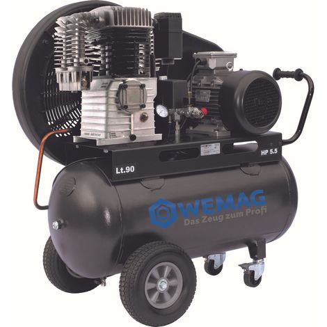 WEMAG Druckluft Kompressor 780-90 Pro 4 kW 10bar 90 L. Kessel 400V/50Hz fahrbar
