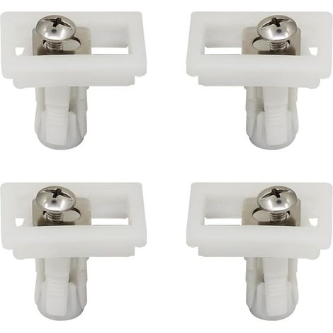 Plastic Toilet Seat Hinge for Fixing Toilet Seat with Expansion Screw and Shock Absorber Spare Parts Kit Bolt Nut Brake Hinges Universal (Board 207 mm with 2 Bolts) (1/4)