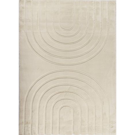 Tapis intérieur beige doux antidérapant lavable machine - 120 x 160 cm (1/5)