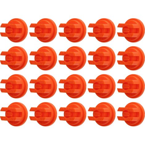 Lot de 20 buses de pulvérisation plates à jet plat en plastique haute pression pour pulvérisateur agricole, pour la protection des plantes, couleur orange. (1/5)