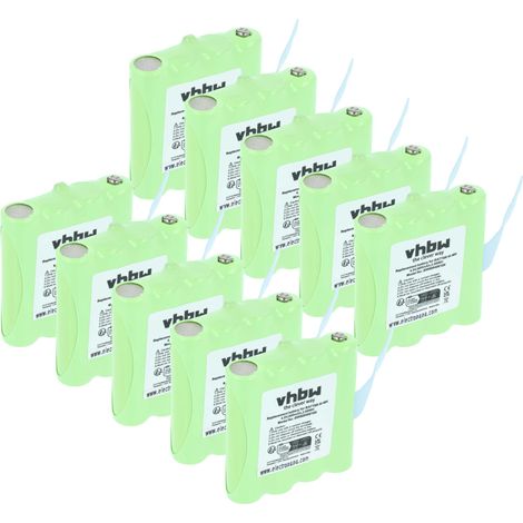 vhbw 10x Akku kompatibel mit Midland BATT8R, BATT-8R Funkgerät, Walkie Talkie (600 mAh, 4,8 V, NiMH)