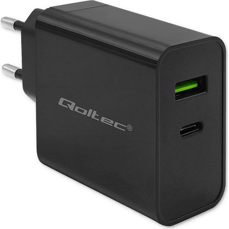 Qoltec Ladegerät Super Fast PD 45W 5-20V 2.25-3A 1xUSB Typ C 1xUSB 1 Stück. (1/5)