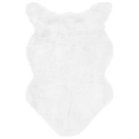 Eujgoov Tapis Doux en Fausse Fourrure de Mouton, Tapis, Tapis pour Chambre à Coucher, canapé, Salon, 15,8x23,6 Pouces (White) (1/5)