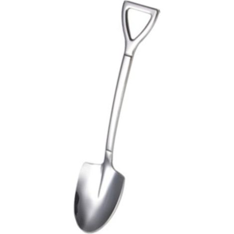 Pelle-cuillère en acier inoxydable argenté, cuillère pointue pour desserts et crèmes glacées, idéale pour la maison, l'extérieur ou le bureau. (1/5)