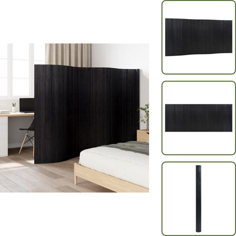Paravent Schwarz 165x400 cm Bambus - Bambus Raumteiler - Schwarzer Raumteiler - Paravent Schwarz - Zimmerdivider - Wohnraumgestaltung (1/5)