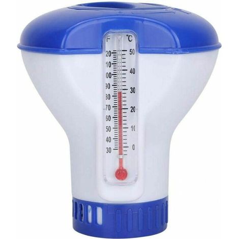 Distributeur de chlore flottant avec thermomètre, pour un dosage uniforme dans les piscines, spas, jacuzzis et pour l'entretien de l'eau-AquaForge (1/5)