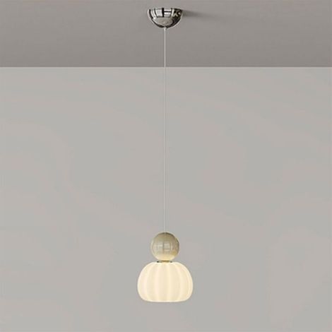 Suspension crème à une tête, petite suspension nordique en verre, suspension LED en résine pour chambre, éclairage tricolore, suspension réglable pour salon, suspension pour îlot de cuisine. (Café au (1/4)