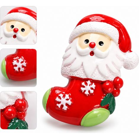 5 Pièces Aimants Réfrigérateur Noël Père Noël Chaussette Rouge, 6.8×5.3 cm, Résine (1/5)