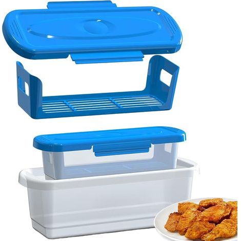 Shaker à panure en forme de bol pour friture - Gadget de cuisine multifonction avec plateau 2 pièces - Shaker pour poulet frit Pour rondelles d'oignon légumes ailes de poulet restaurant (1/5)