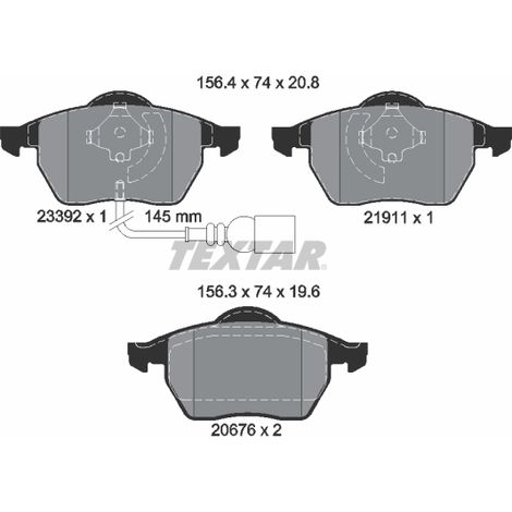 Kit de plaquettes de frein, frein à disque Textar 2339201 AUDI 1J0698151K