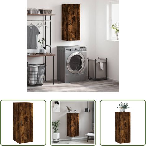 Holzschrank -  Wandschrank Räuchereiche 34,5x34x90 cm (1/5)